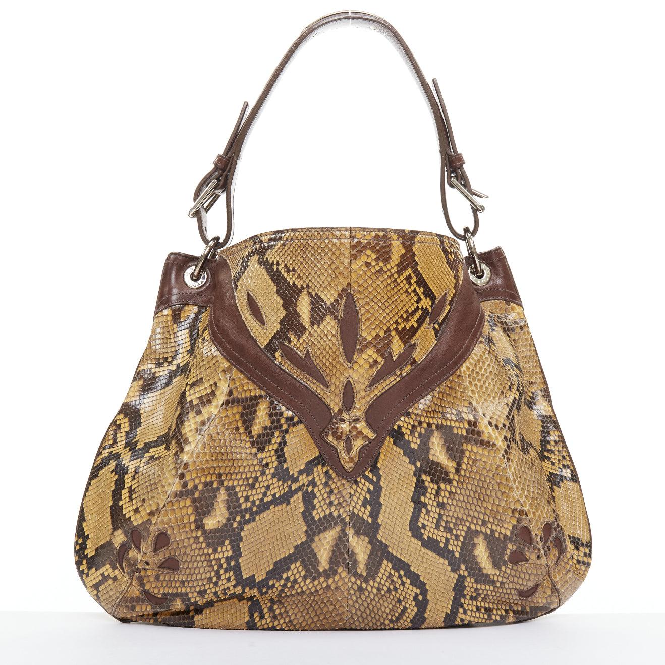 RALPH LAUREN Label Proprietor sac hobo en cuir écaillé Western Flame stitch Pour femmes en vente