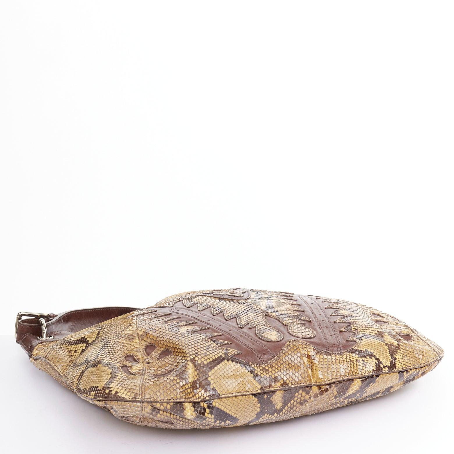 RALPH LAUREN Label Proprietor sac hobo en cuir écaillé Western Flame stitch en vente 1