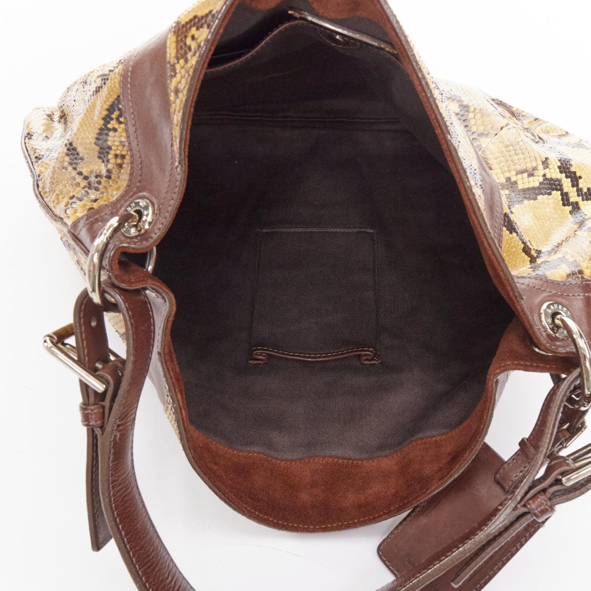 RALPH LAUREN Label Proprietor sac hobo en cuir écaillé Western Flame stitch en vente 4