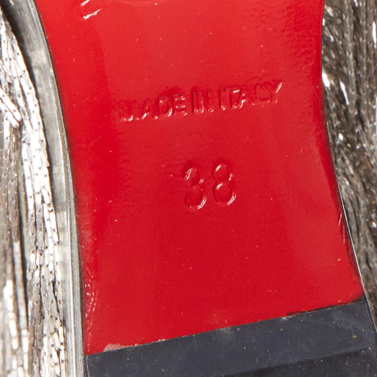 CHRISTIAN LOUBOUTIN Foxtrottissima 160 chaînes franges satin compensées EU38 en vente 5