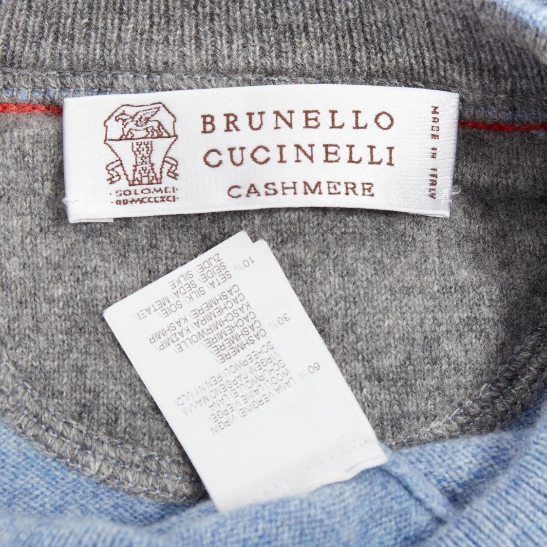 BRUNELLO CUCINELLI jersey de punto azul claro lana virgen cachemira seda IT50 L en venta 3