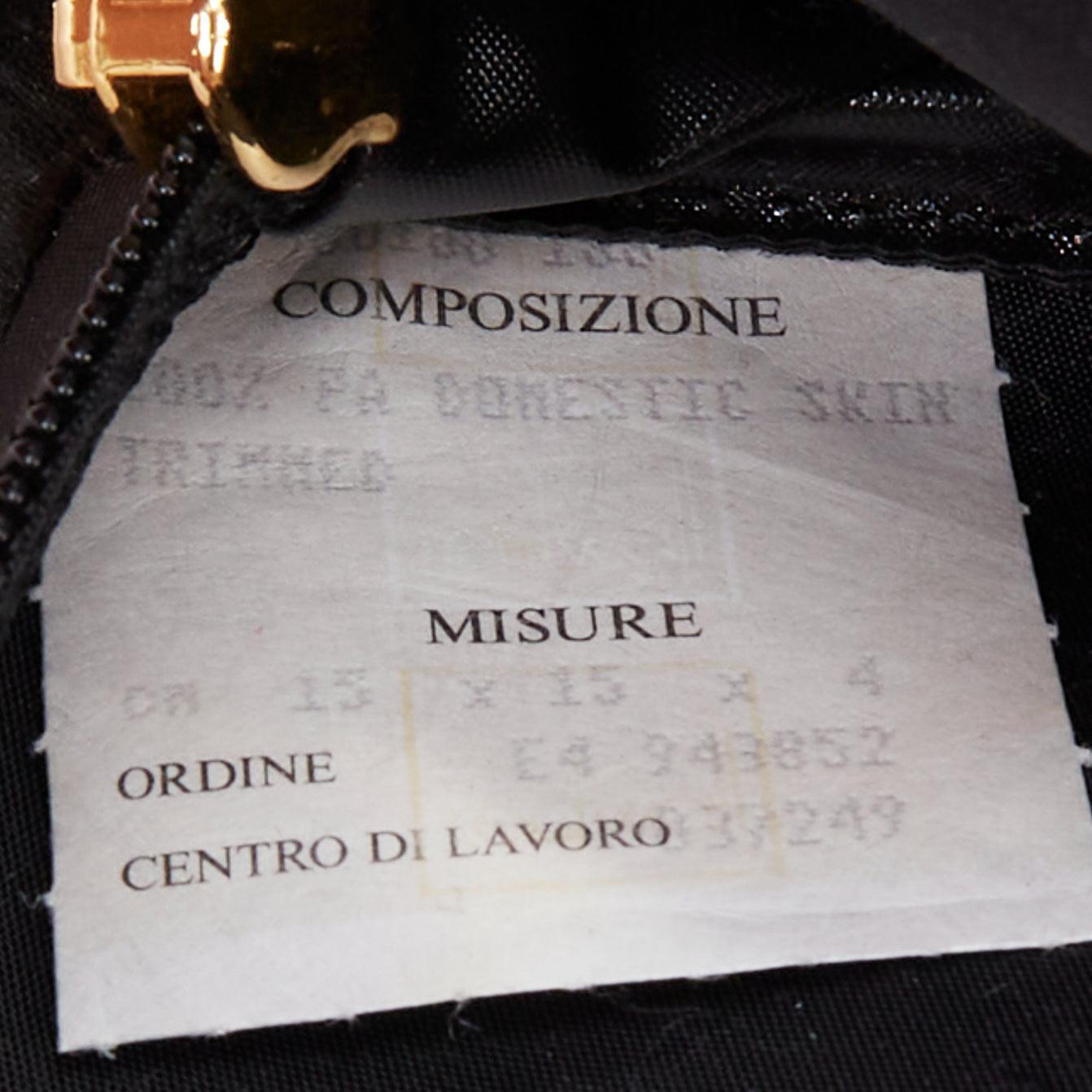 MOSCHINO Vintage Heart pochette à bracelet en cuir souple noir et or en vente 5