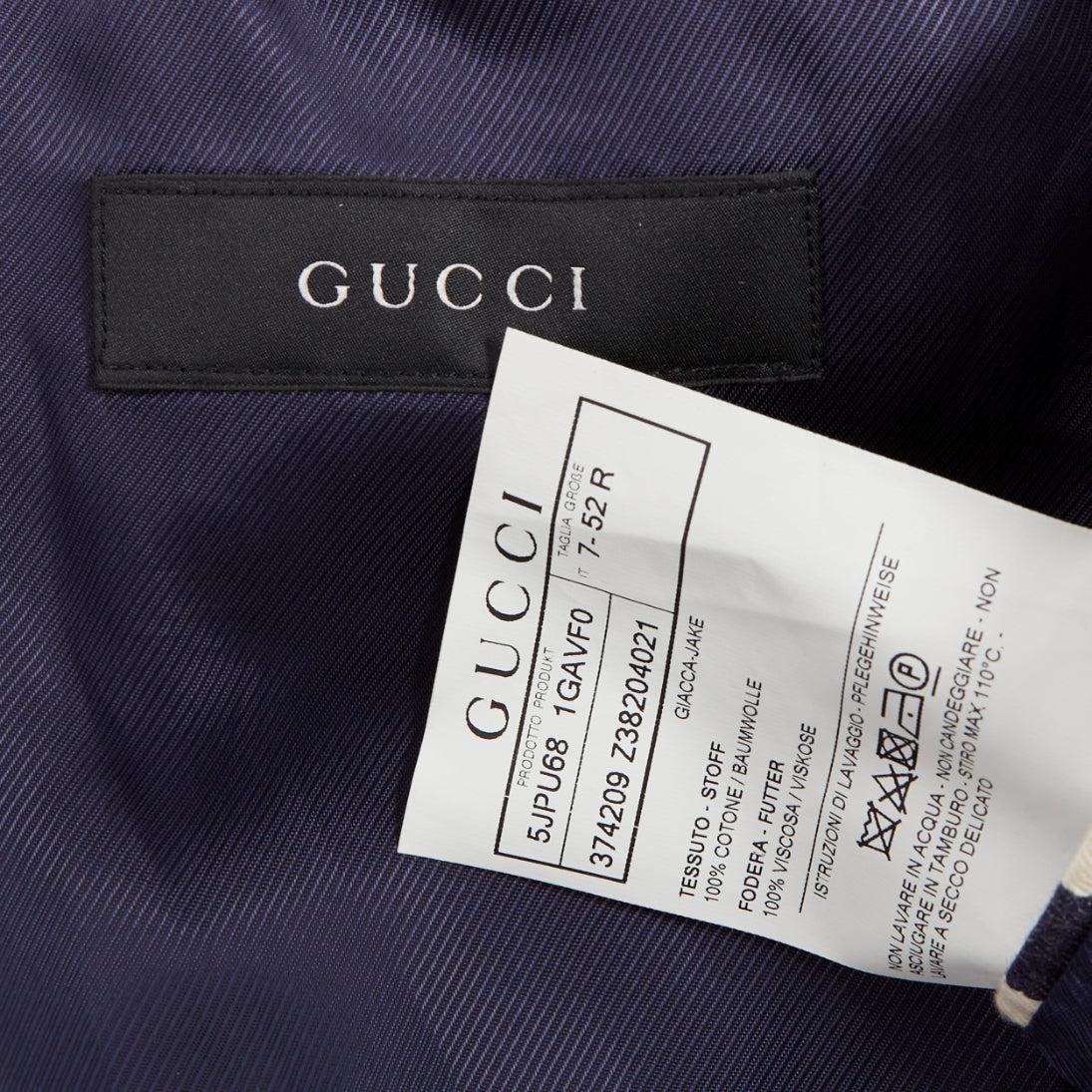Gucci blazer nautico a righe in cotone crema navy con bottoni ad ancora IT52 XL in vendita 3