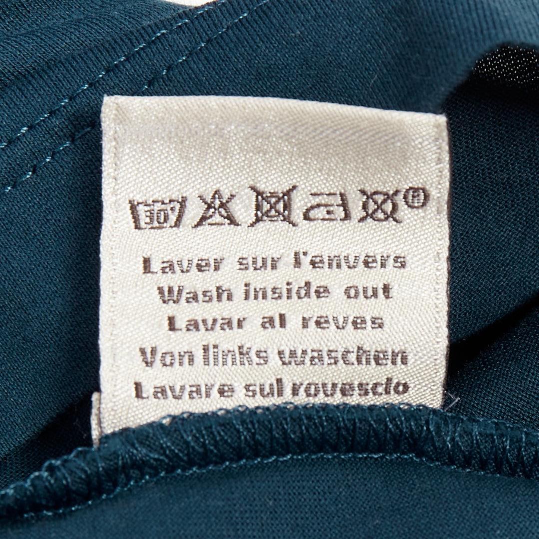 HERMES - Tshirt girocollo in cotone con stampa di un cavallo blu scuro in vendita 3
