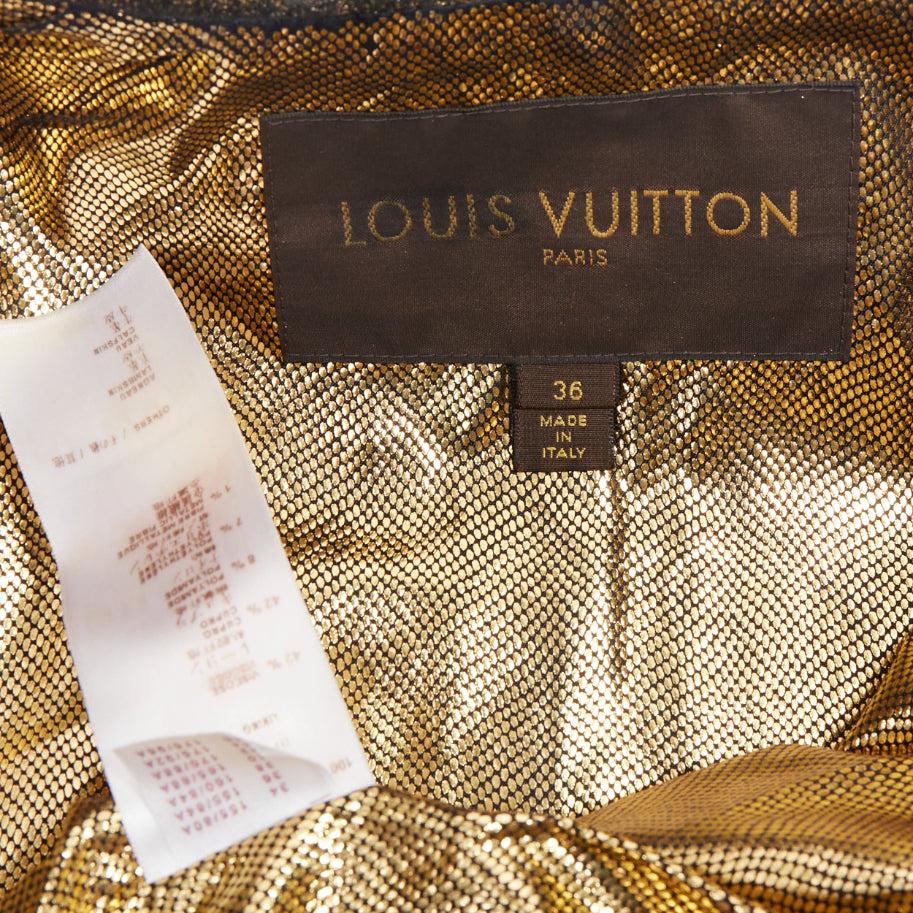 LOUIS VUITTON giacca biker con zip LV in pelle di capra nera FR36 S in vendita 4