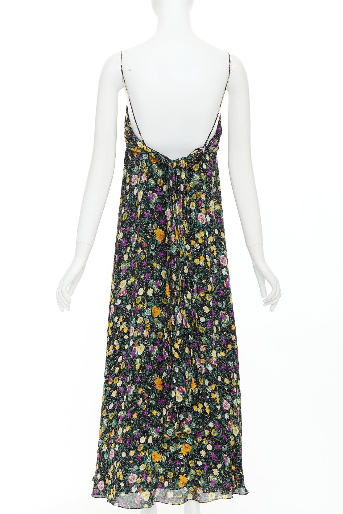 Celine Hedi Slimane robe en viscose à imprimé floral jaune violet FR38 M Pour femmes en vente