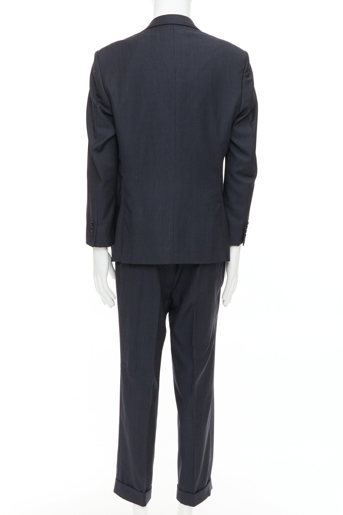 Brioni Cesar - Ensemble blazer en laine à rayures - marine - IT52 XL État moyen - En vente à Hong Kong, NT
