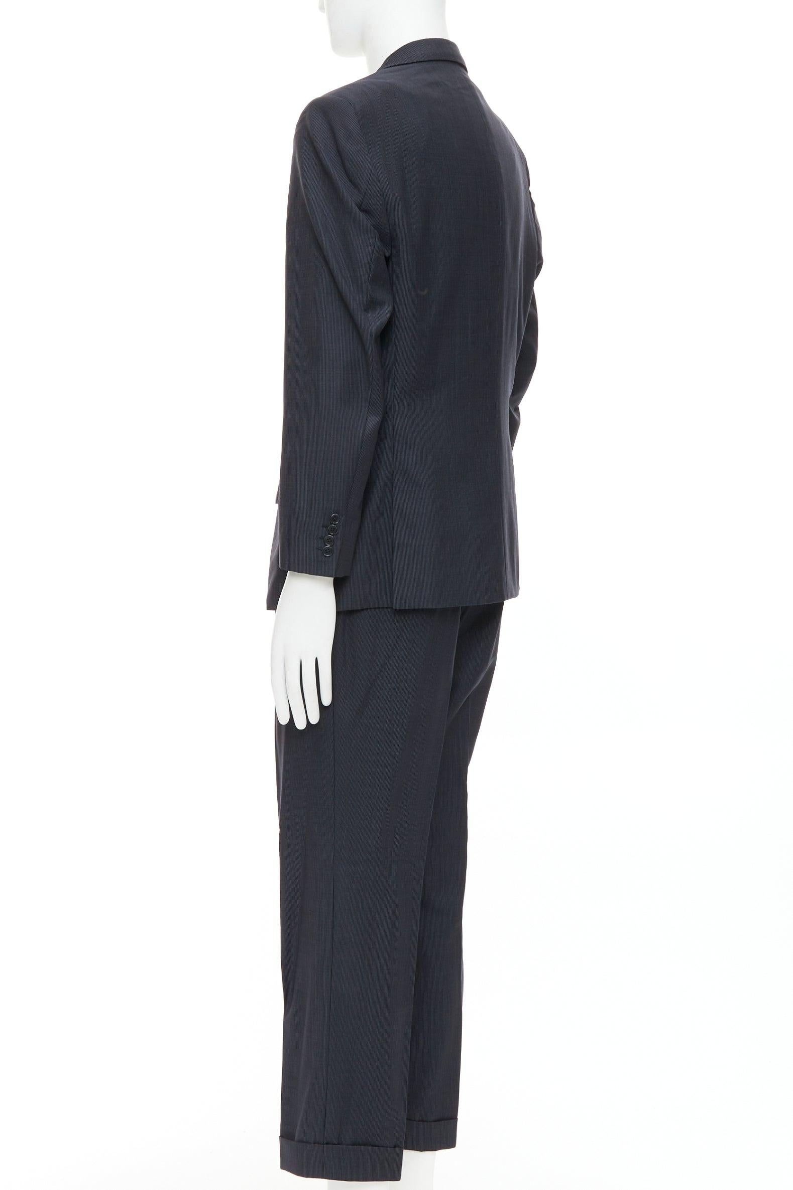 Brioni Cesar - Ensemble blazer en laine à rayures - marine - IT52 XL Pour hommes en vente