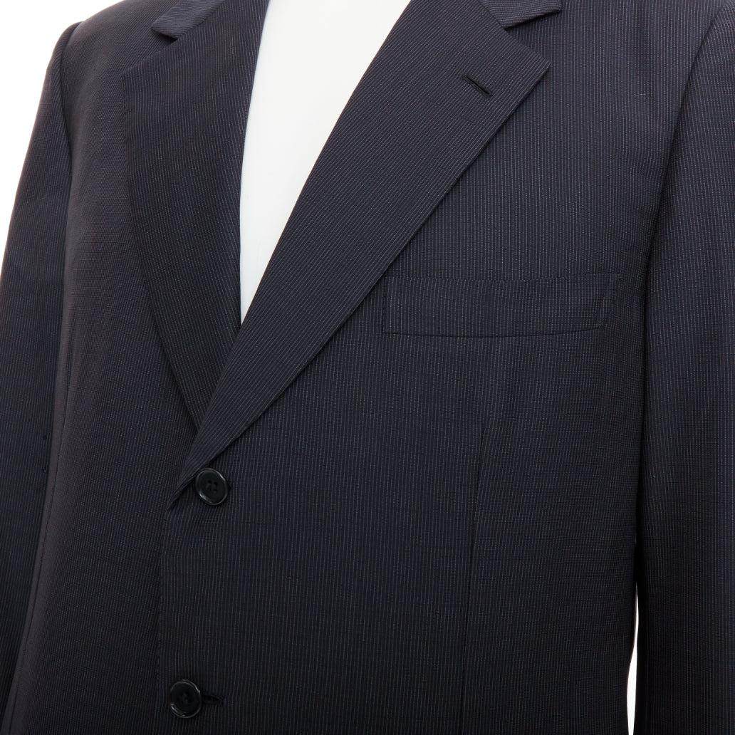 Brioni Cesar - Ensemble blazer en laine à rayures - marine - IT52 XL en vente 1