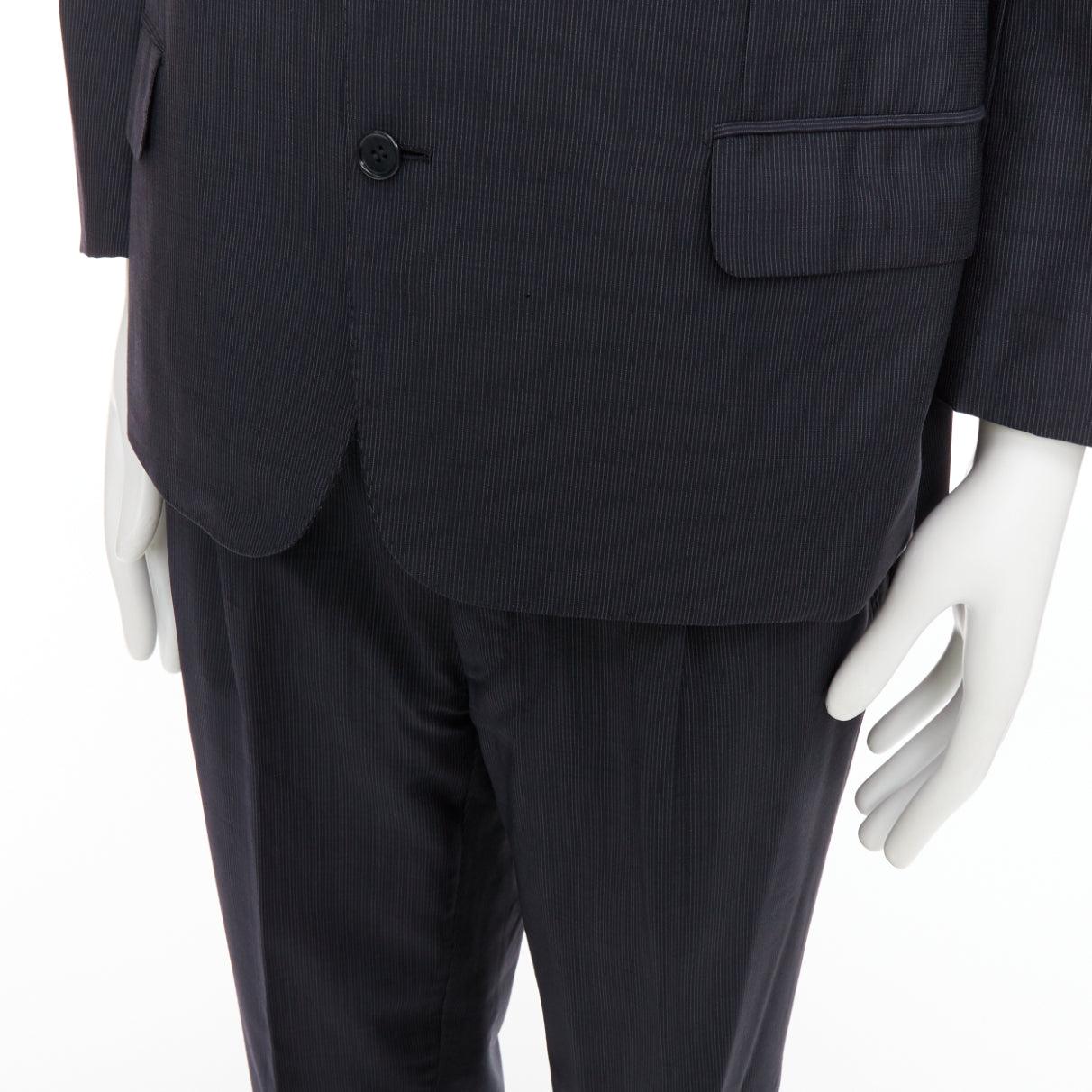 Brioni Cesar - Ensemble blazer en laine à rayures - marine - IT52 XL en vente 2