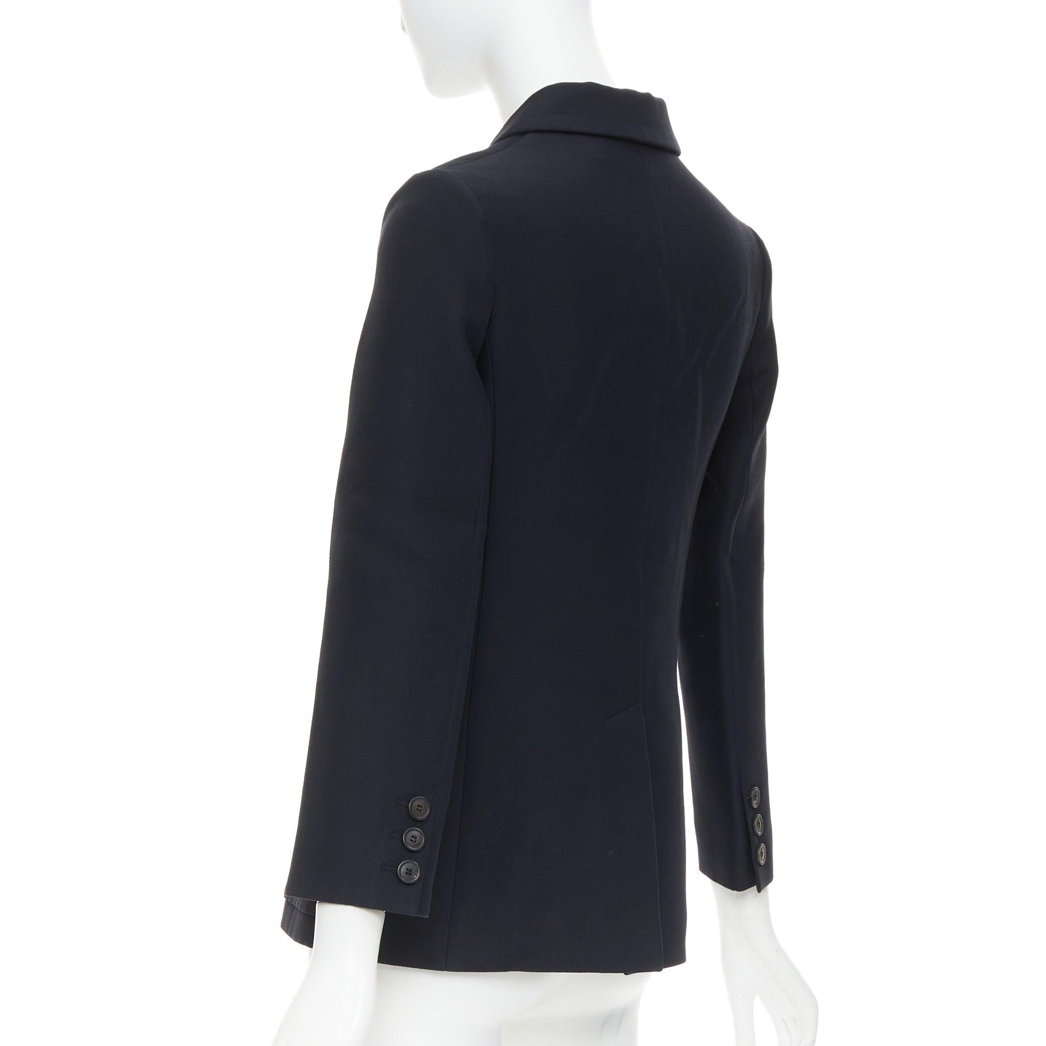 DIOR Marlene  blazer classico doppiopetto in lana e seta nera FR36 S in vendita 2
