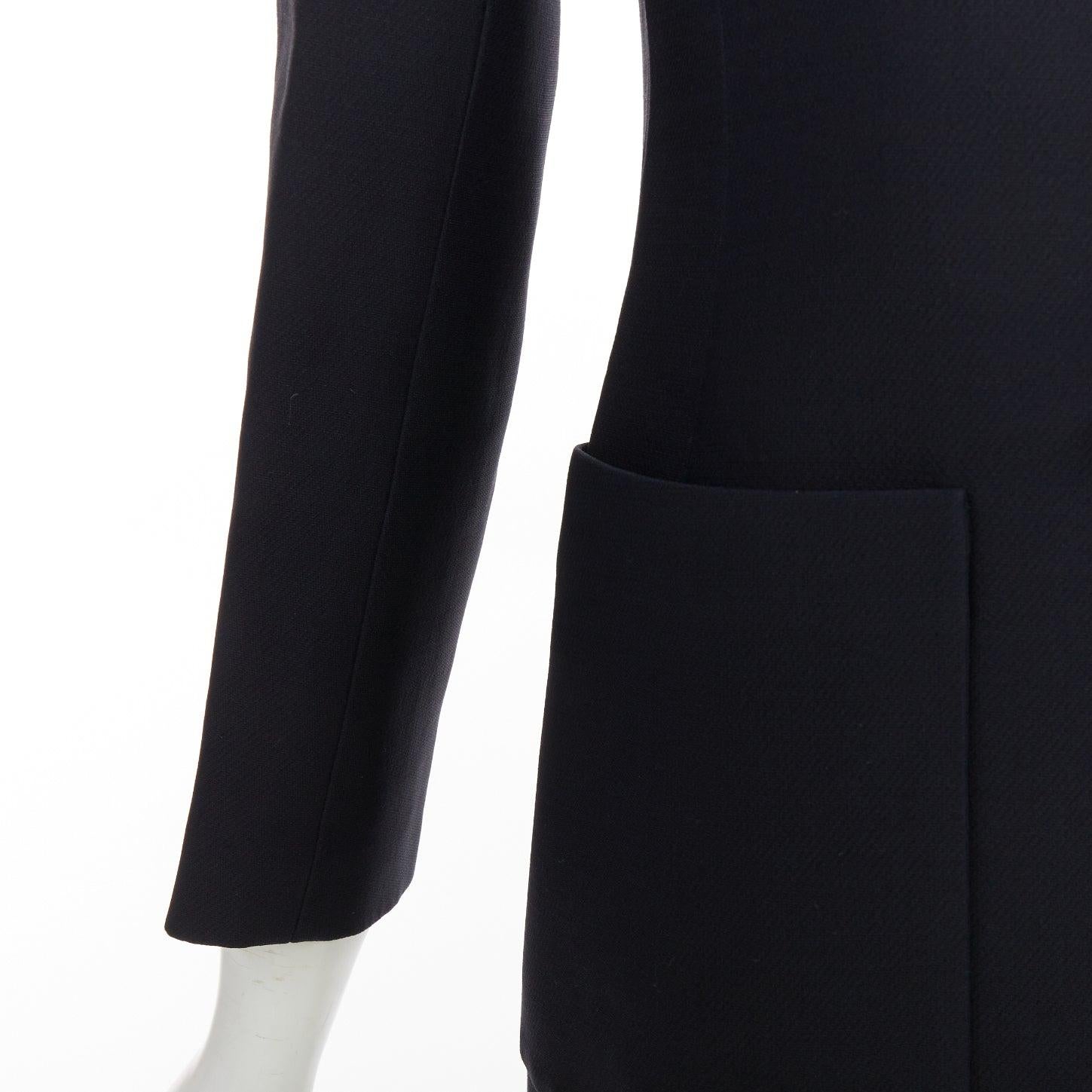 DIOR Marlene  blazer classico doppiopetto in lana e seta nera FR36 S in vendita 3