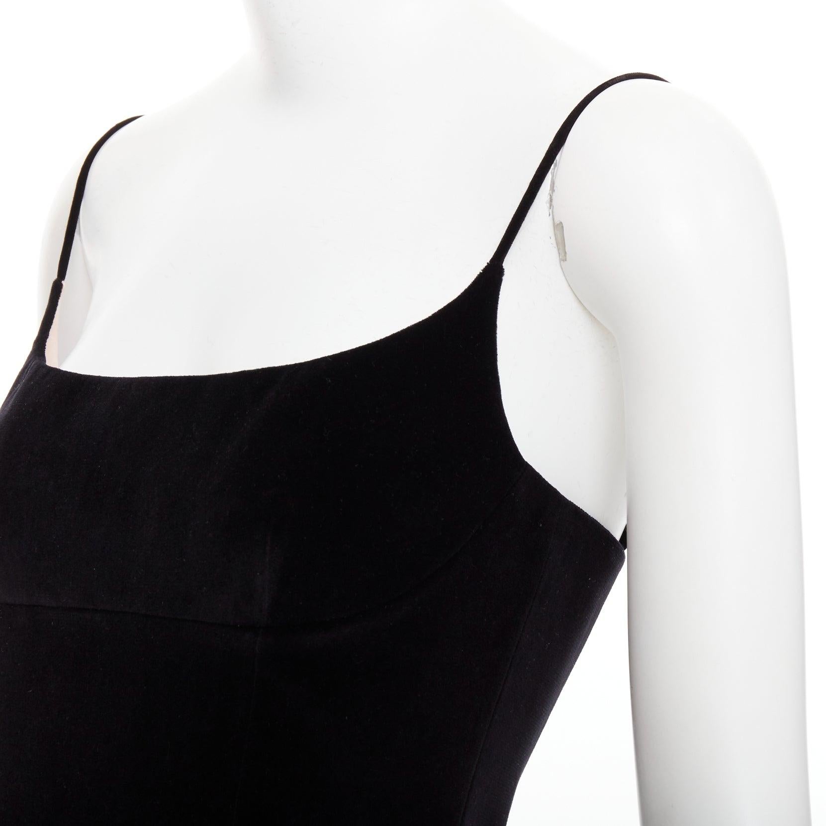 ALEXANDER WANG Schwarzer Baumwollsamt Korsett ausgestelltes Partykleid US0 XS im Angebot 3