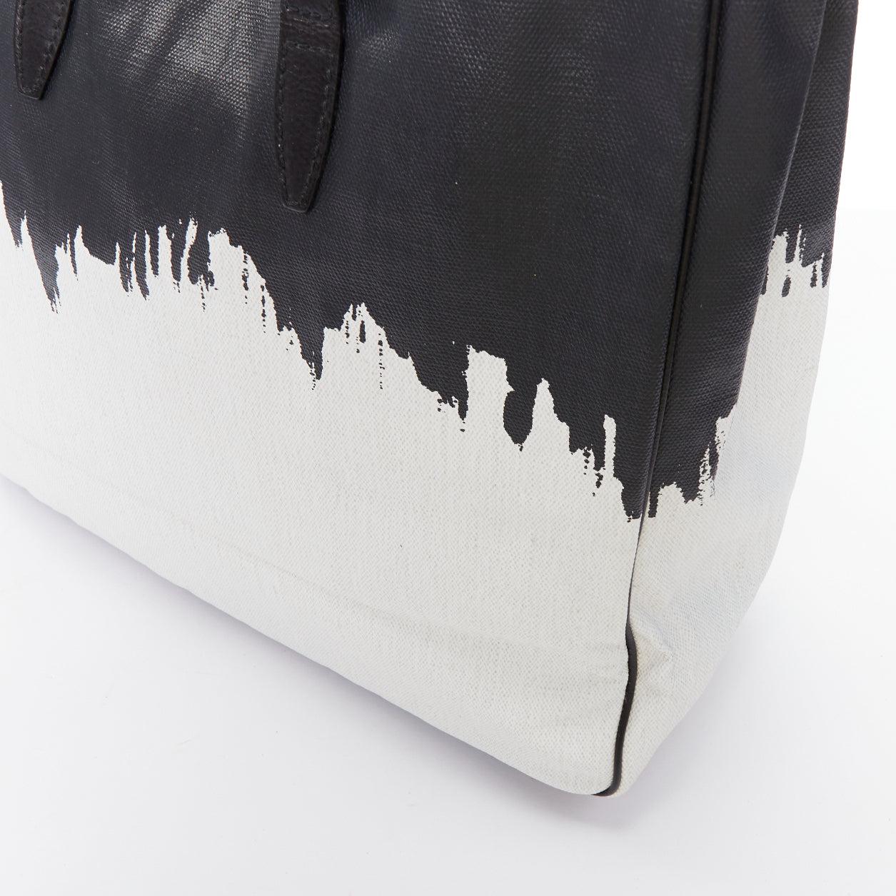 YVES SAINT LAURENT Vintage schwarz weiß Raspail Cascade Canvas Y Tragetasche im Angebot 4