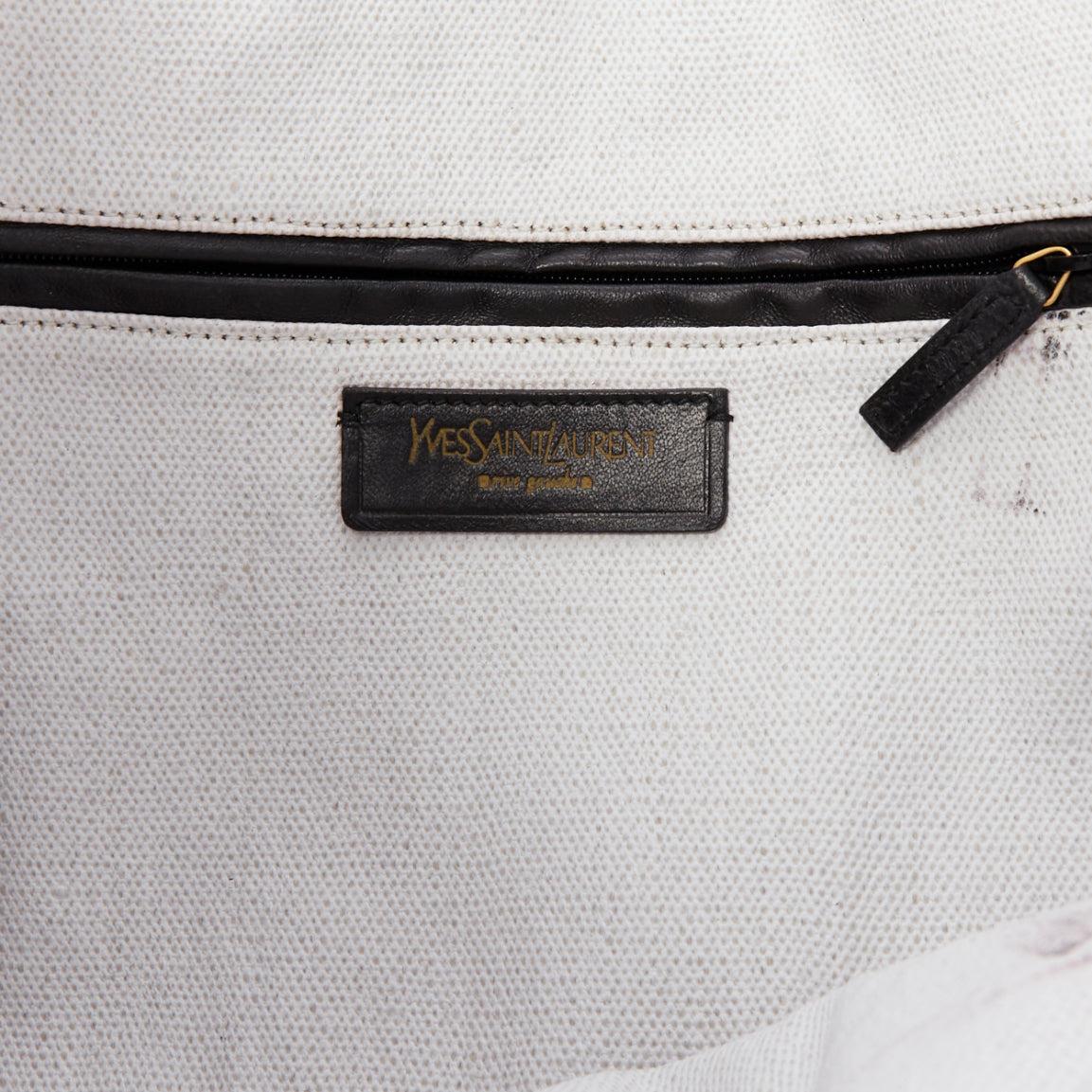 YVES SAINT LAURENT Vintage schwarz weiß Raspail Cascade Canvas Y Tragetasche im Angebot 6