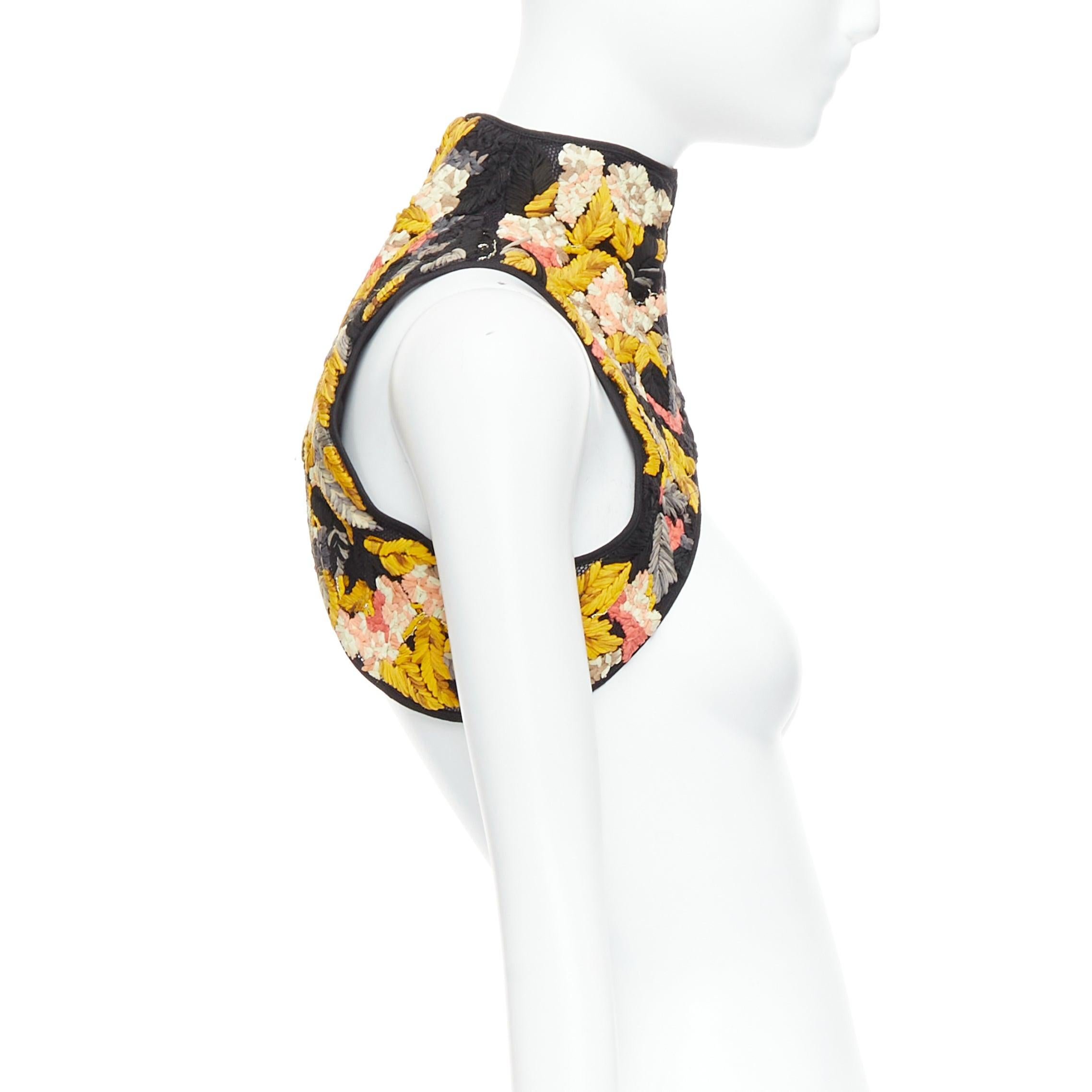 Sarah Burton for Alexander McQueen 2011 Runway yellow black ruffle harness IT40 S In condizioni buone in vendita a Hong Kong, NT