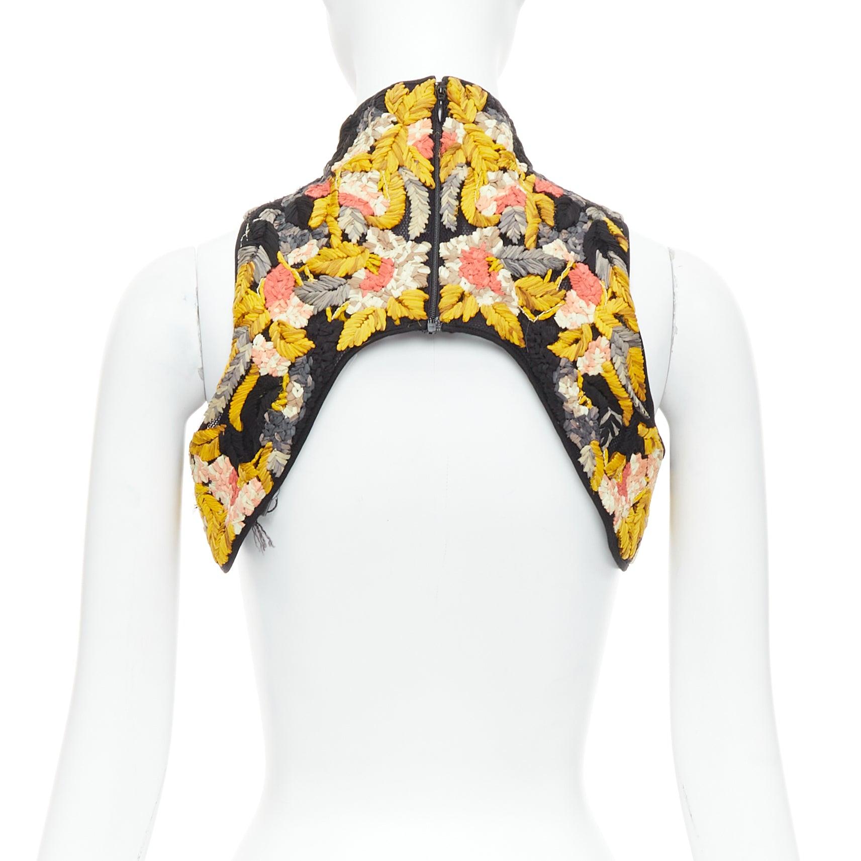 Sarah Burton for Alexander McQueen 2011 Runway yellow black ruffle harness IT40 S in vendita 1