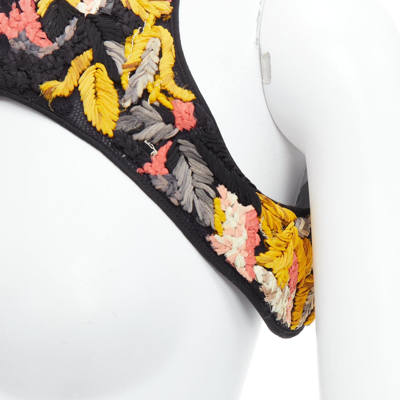 Sarah Burton for Alexander McQueen 2011 Runway yellow black ruffle harness IT40 S in vendita 4