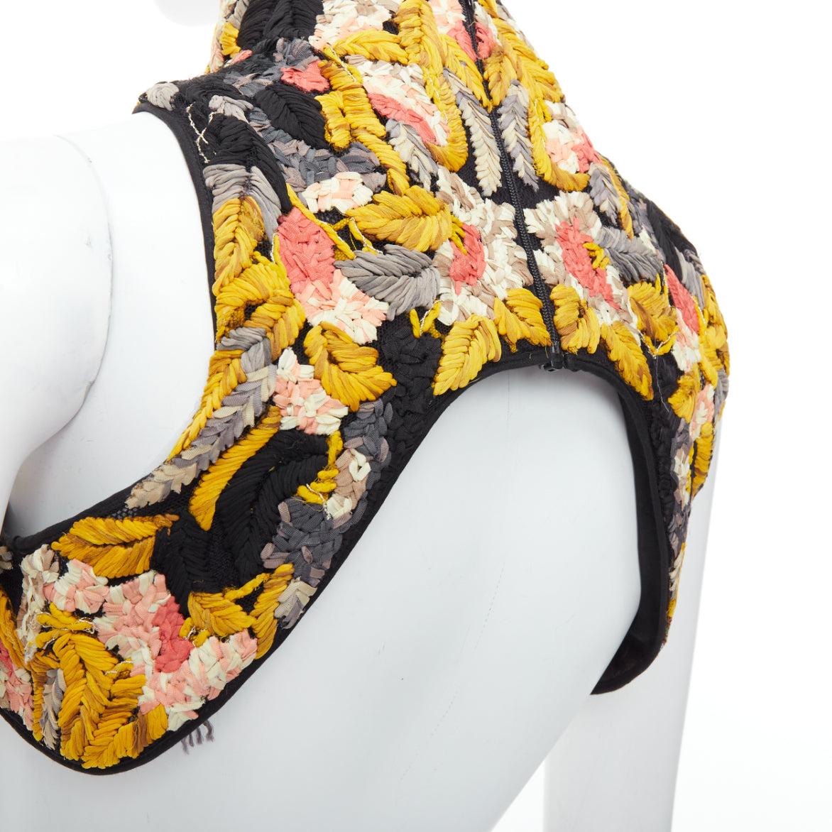 Sarah Burton for Alexander McQueen 2011 Runway yellow black ruffle harness IT40 S in vendita 6