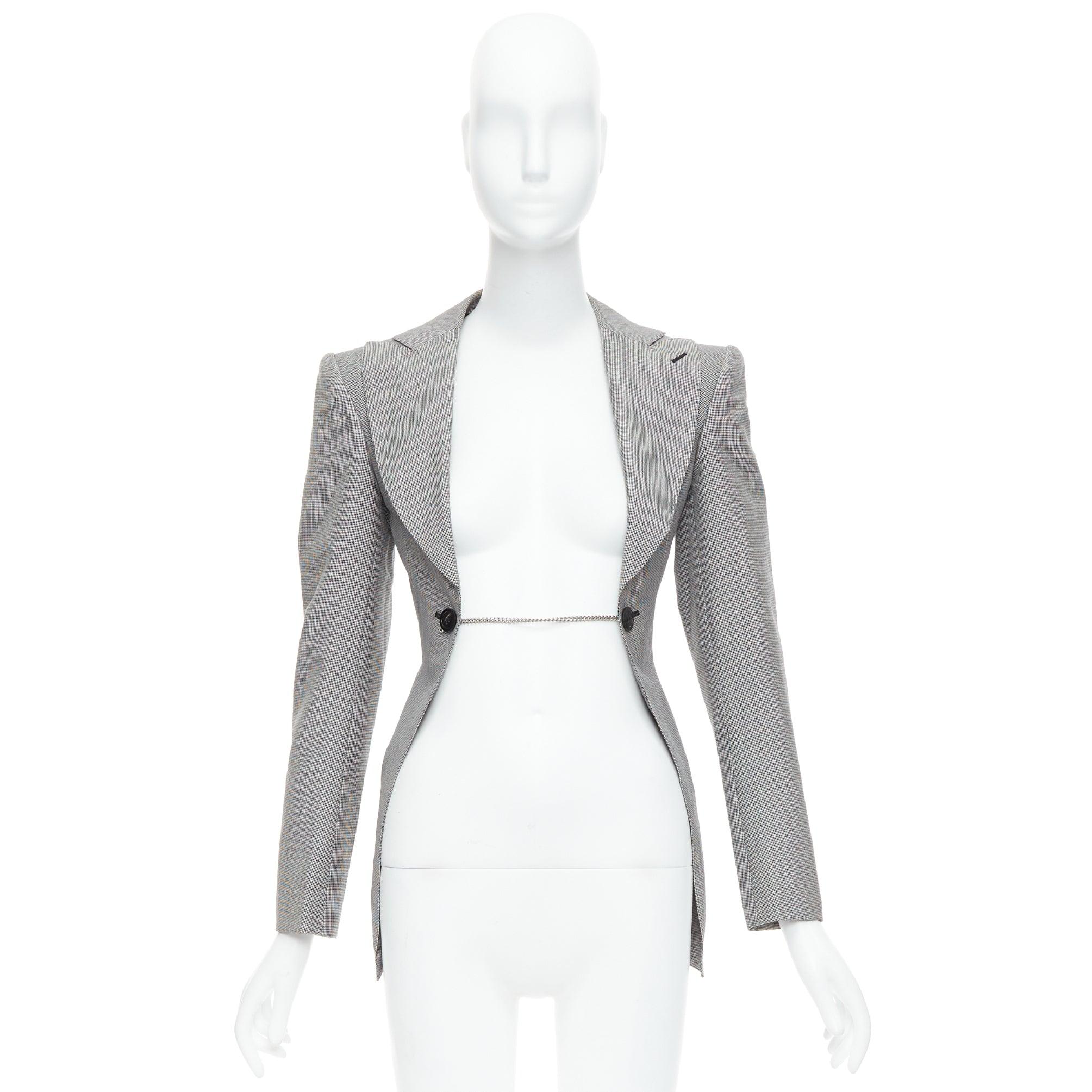 JUNYA WATANABE 2009 Graue Blazerjacke aus Wollmischung mit Hahnentrittschliffschnitt S im Angebot 5