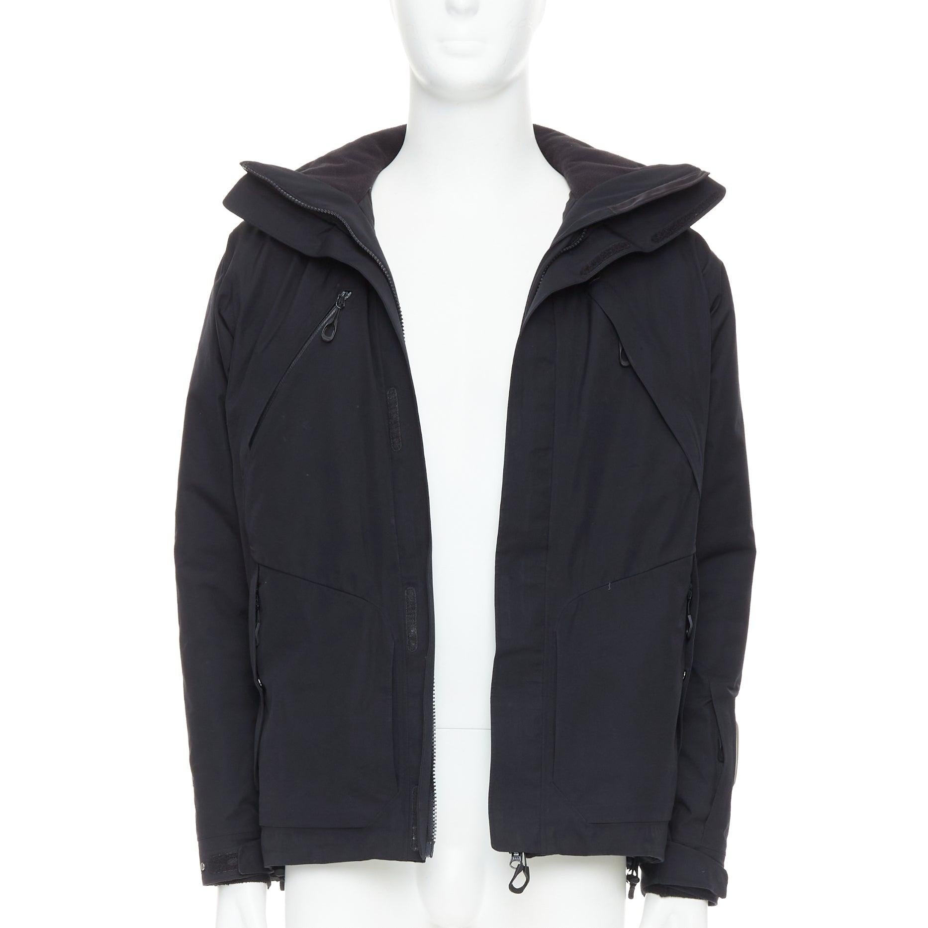 Nero GOLDWIN giacca da sci nera in goretex imbottita con logo e tasche con zip M. I. in vendita