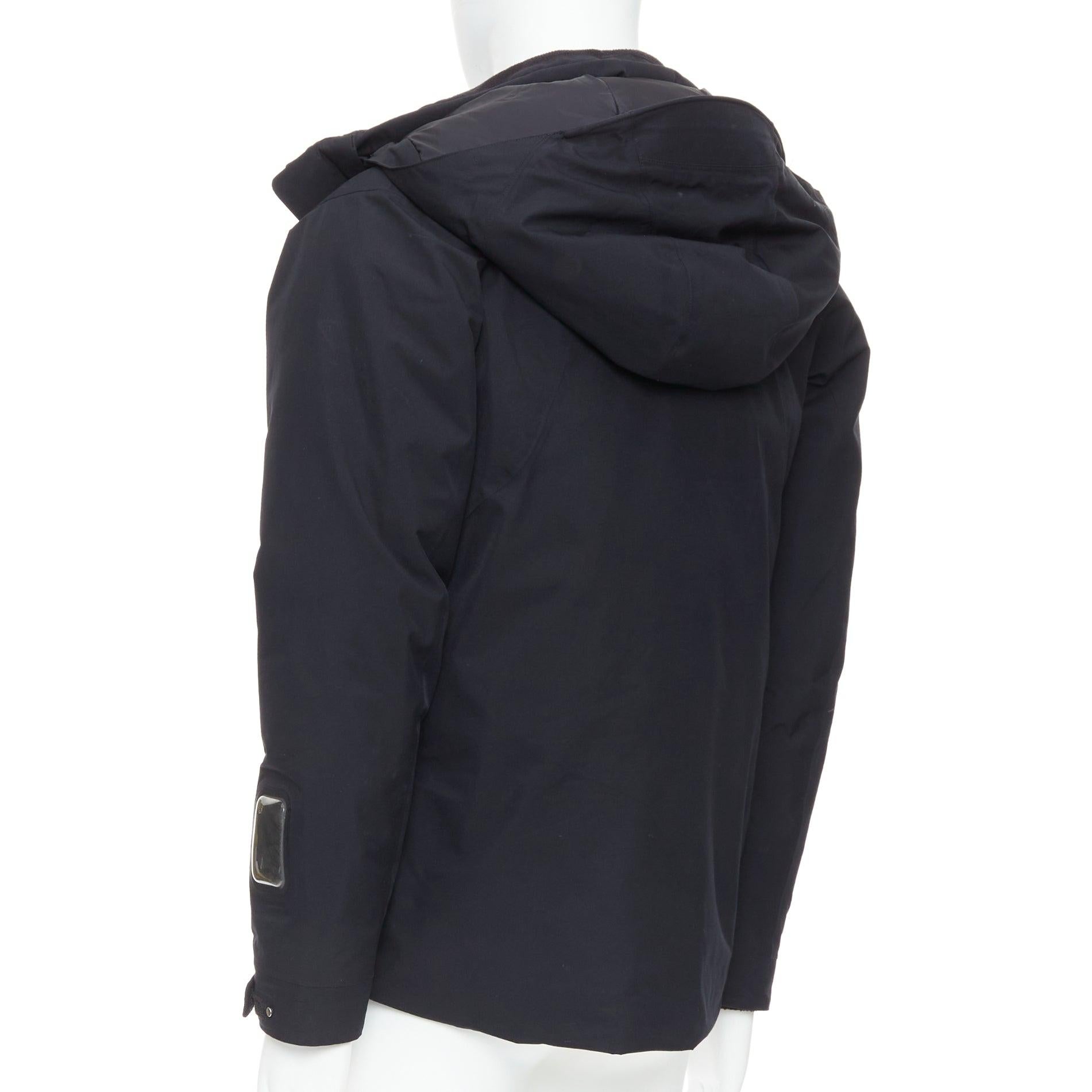 GOLDWIN giacca da sci nera in goretex imbottita con logo e tasche con zip M. I. in vendita 2
