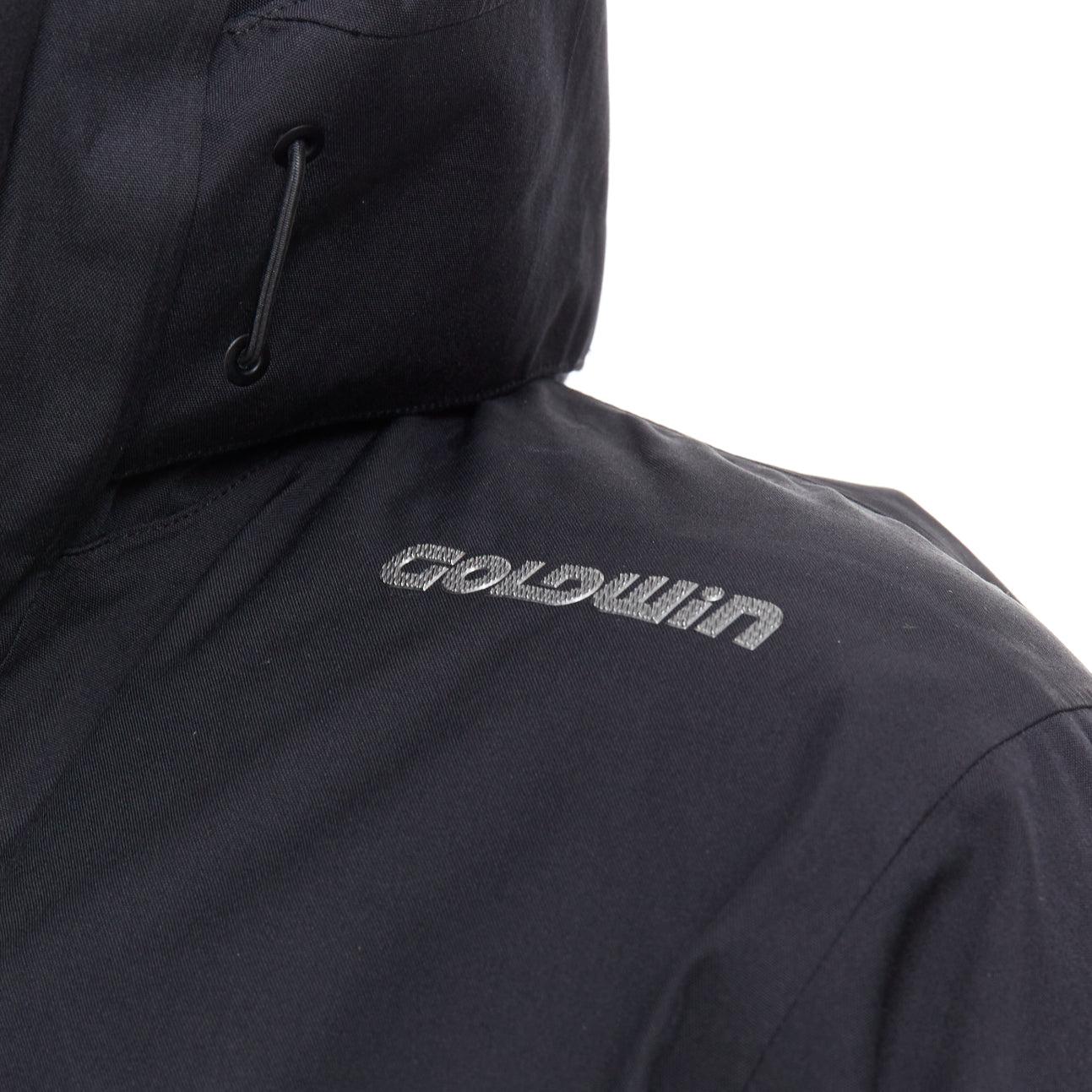 GOLDWIN giacca da sci nera in goretex imbottita con logo e tasche con zip M. I. in vendita 3