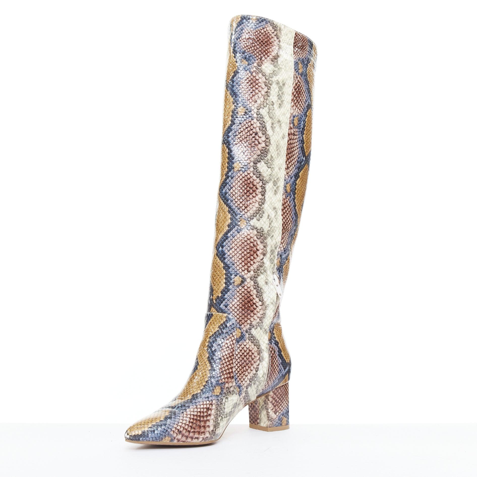 KURT GEIGER Briya beige crema piel estampada botas altas EU36 en Excelente estado para la venta en Hong Kong, NT
