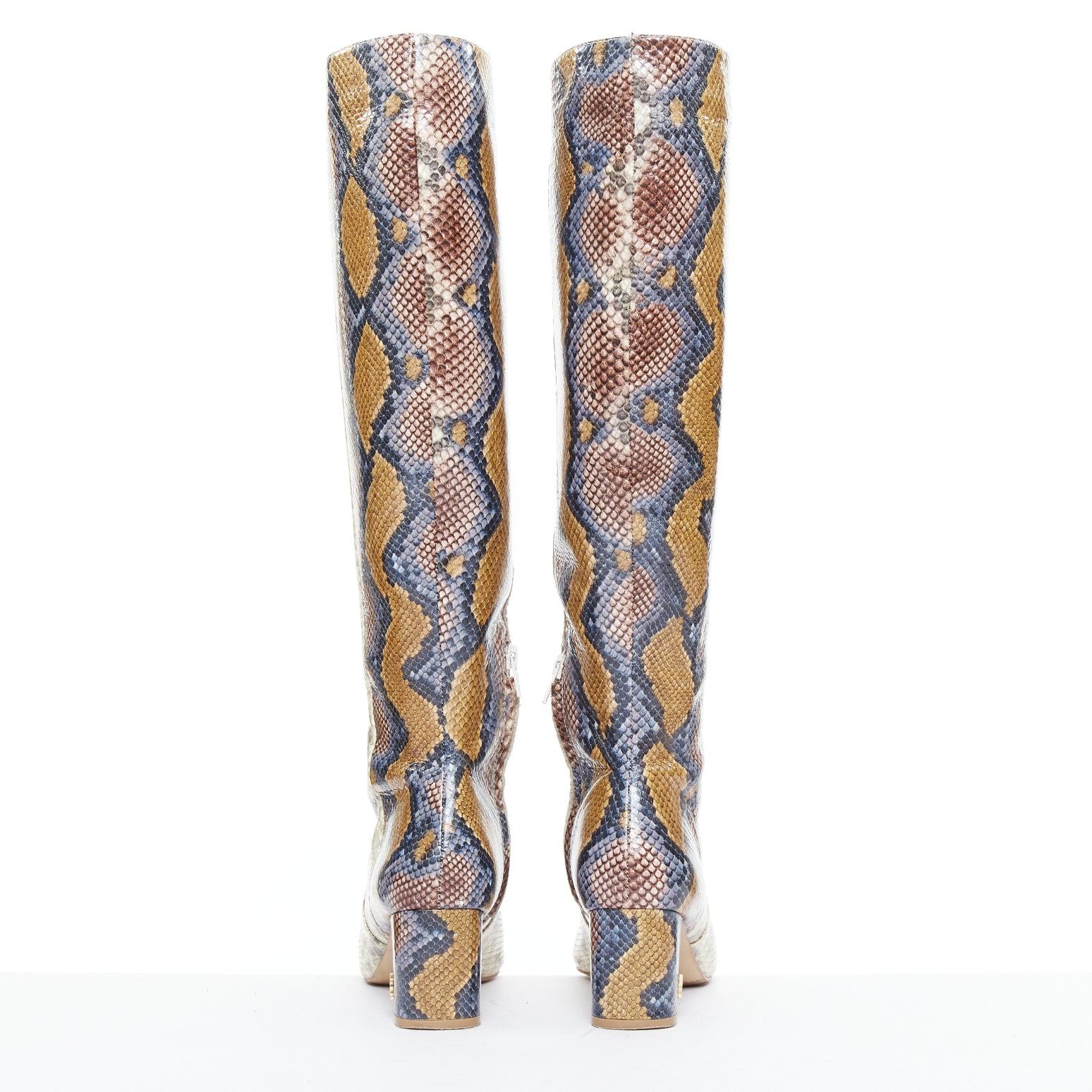 De las mujeres KURT GEIGER Briya beige crema piel estampada botas altas EU36 en venta