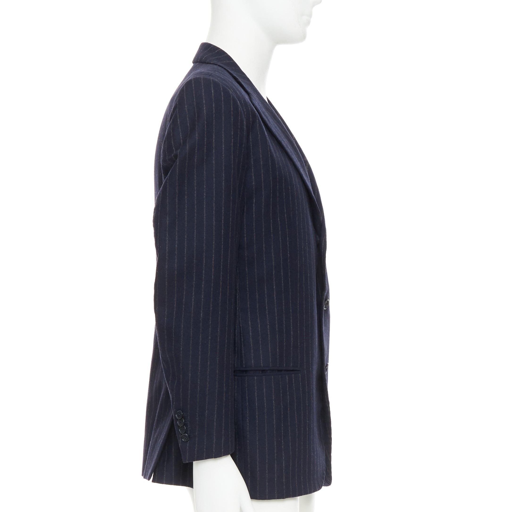 KITON Veste blazer à double fentes 100% cachemire marine à rayures IT52 XL Bon état - En vente à Hong Kong, NT