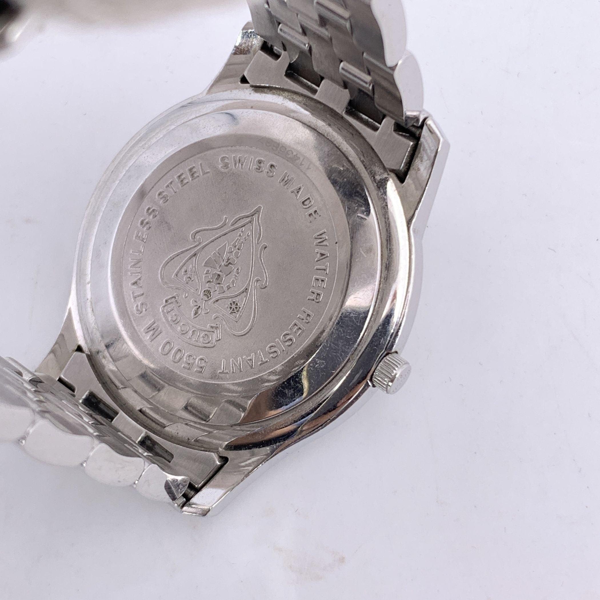 Gucci Reloj Acero Inoxidable Mod 5500 M Indicador Fecha Blanco 3