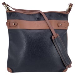 Gucci Vintage Black and Brown Leather Shoulder Bucket Tote Bag