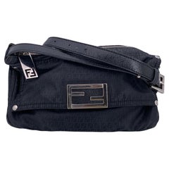 Fendi Black Monogram Canvas Small Crossbody Messenger Bag