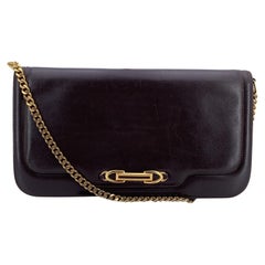 Gucci Vintage Brown Leather Convertible Shoulder Bag with Chain