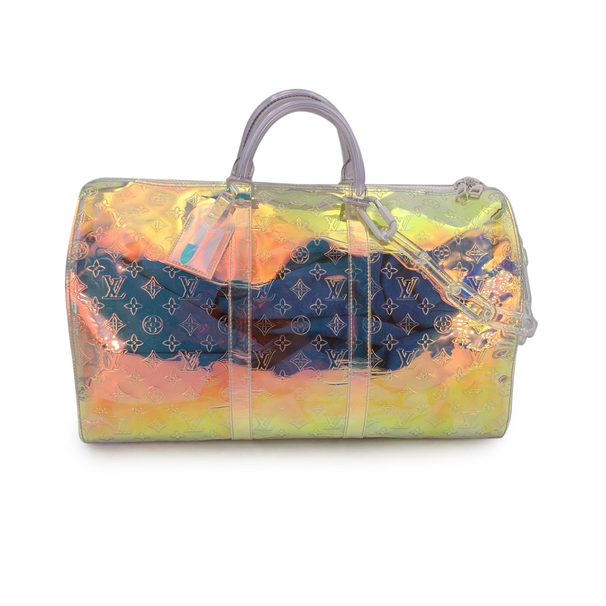 Bolsa de viaje Louis Vuitton Monogram Prism Keepall 50 Bandouliere en venta 3