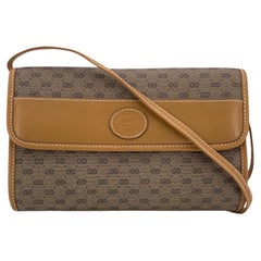 Gucci Vintage Beige Monogram Canvas Small Convertible Crossbody Bag