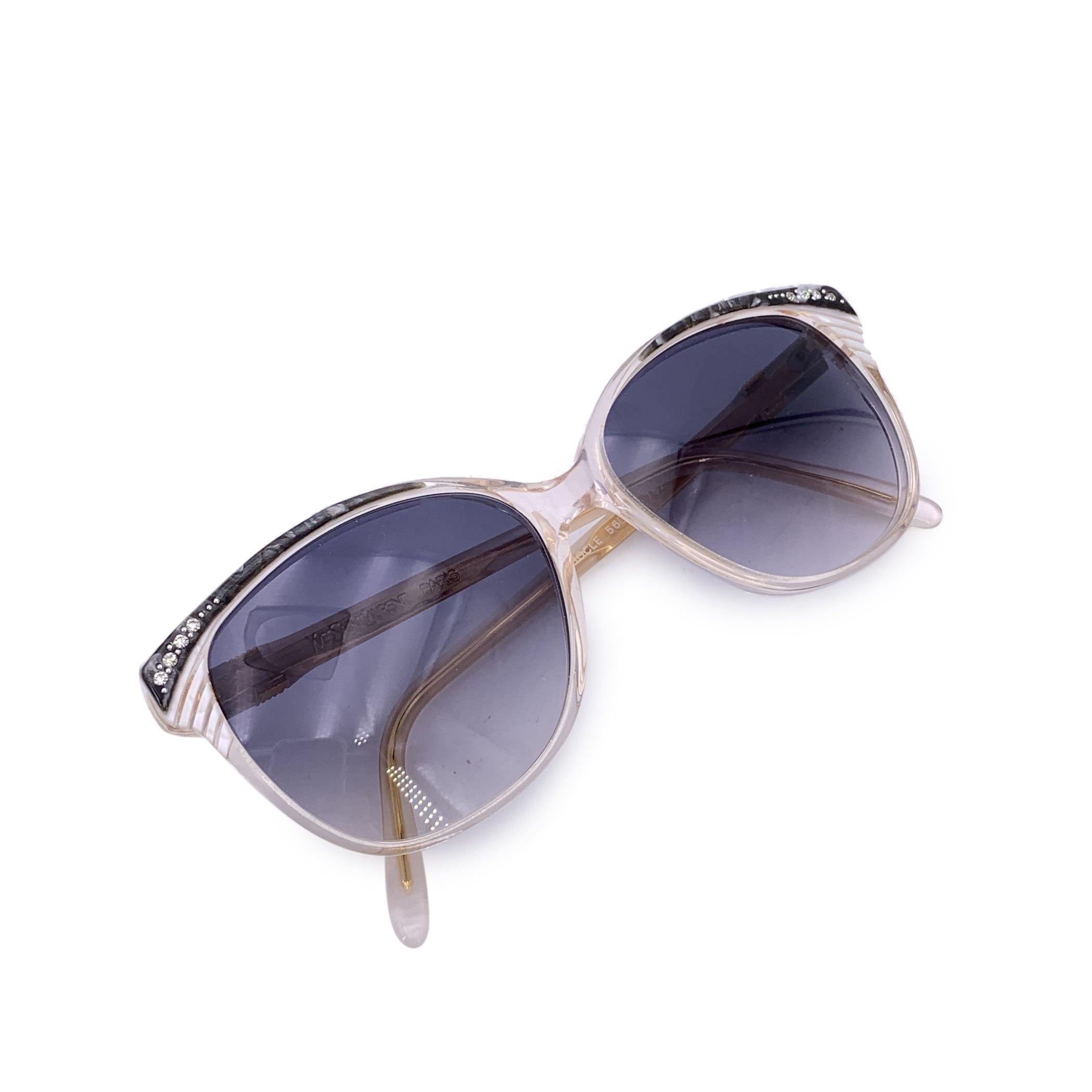 Yves Saint Laurent Gafas de sol Vintage Gris Blanco SOPHOCLE 56/14 en venta 2