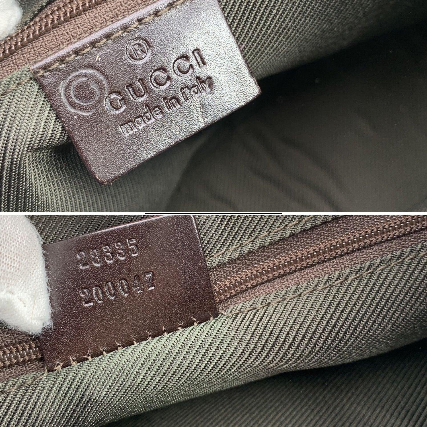 Gucci Brown Big Monogram Canvas Hobo Bag Schultertasche im Zustand „Gut“ im Angebot in Rome, Rome
