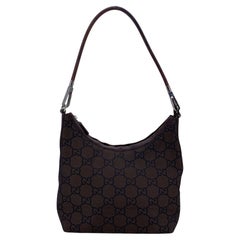 Gucci Brown Big Monogram Canvas Hobo Bag Shoulder Bag