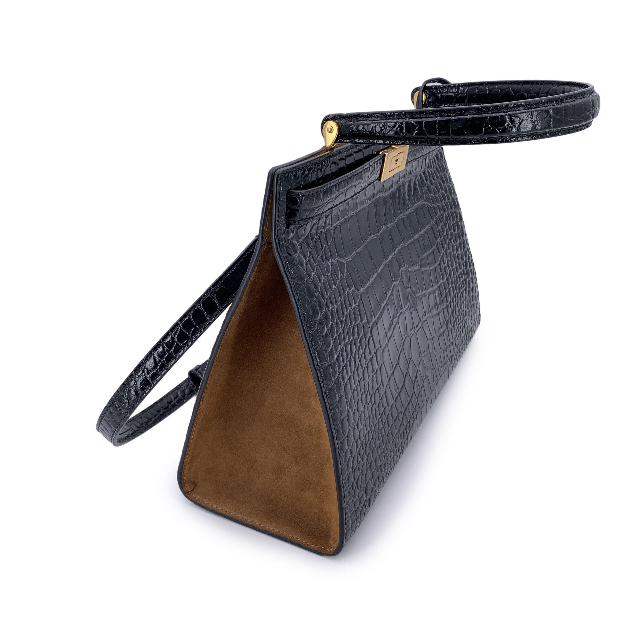 Tory Burch Borsa a tracolla Lee Radziwill in pelle nera goffrata In condizioni ottime in vendita a Rome, Rome