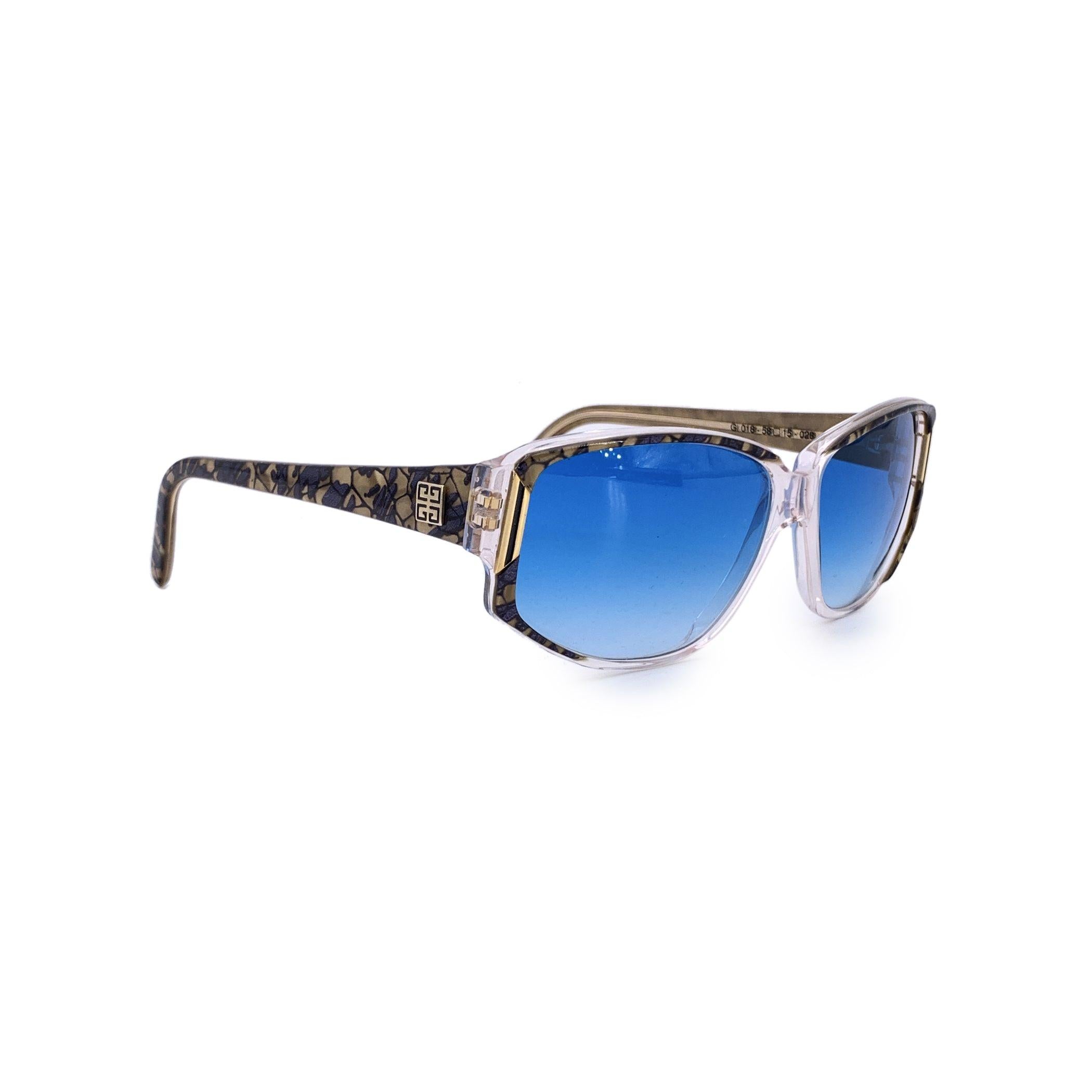 Gafas de sol Givenchy Paris Vintage Azul Mujer G 018 58/15 028 en Excelente estado para la venta en Rome, Rome