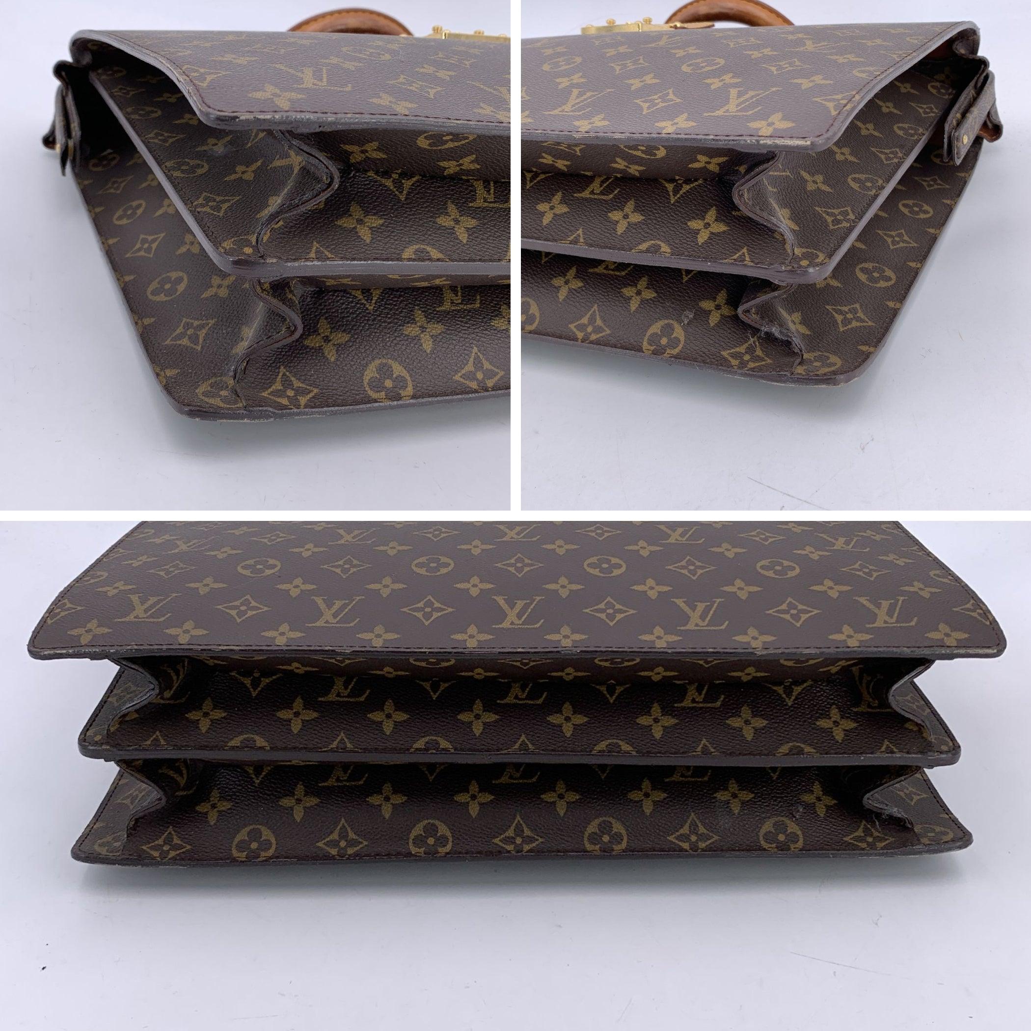 Maletín Louis Vuitton Vintage Monogram Canvas Serviette Fermoir en venta 1
