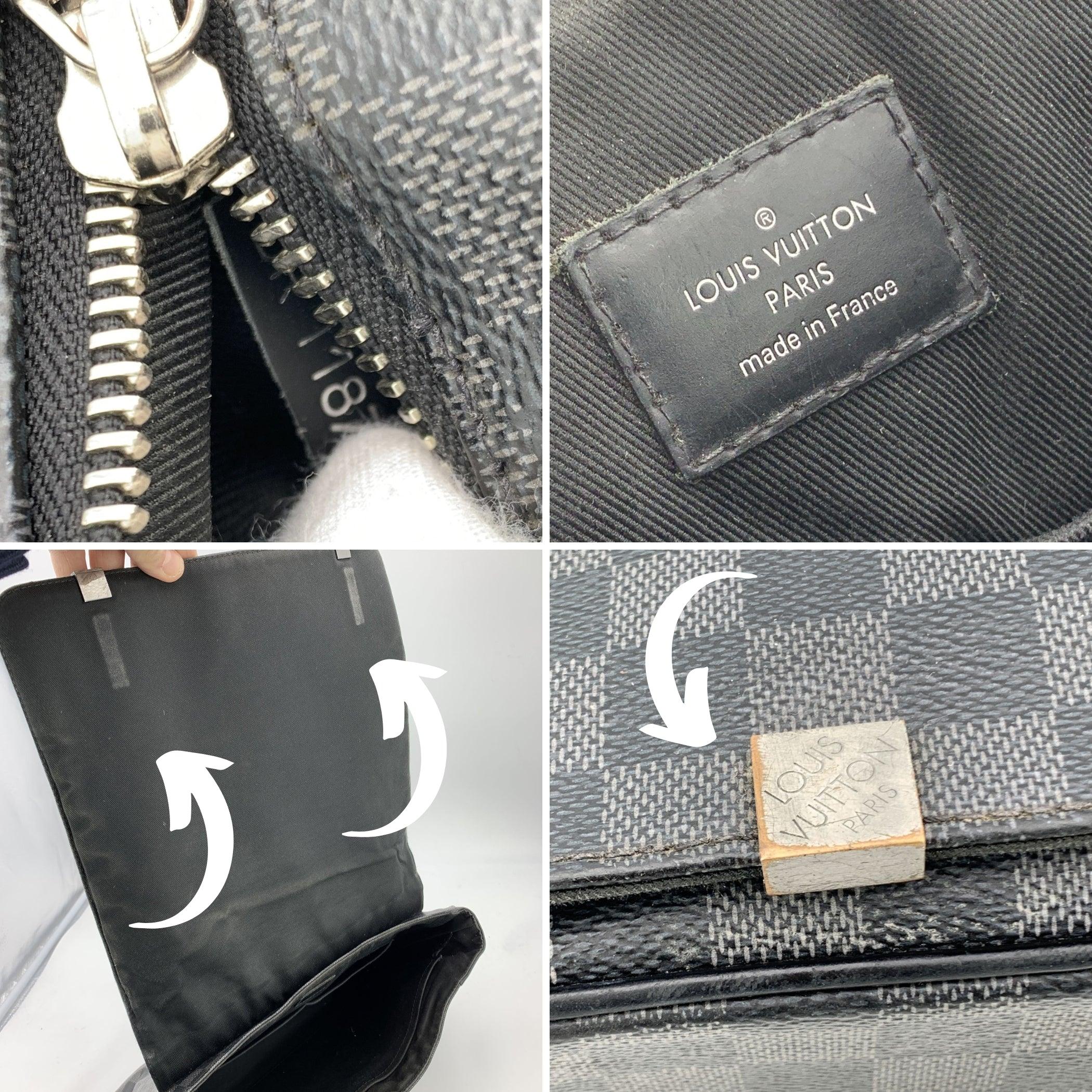 da uomo o donna Louis Vuitton Damier Graphite Canvas District MM Messenger Bag in vendita