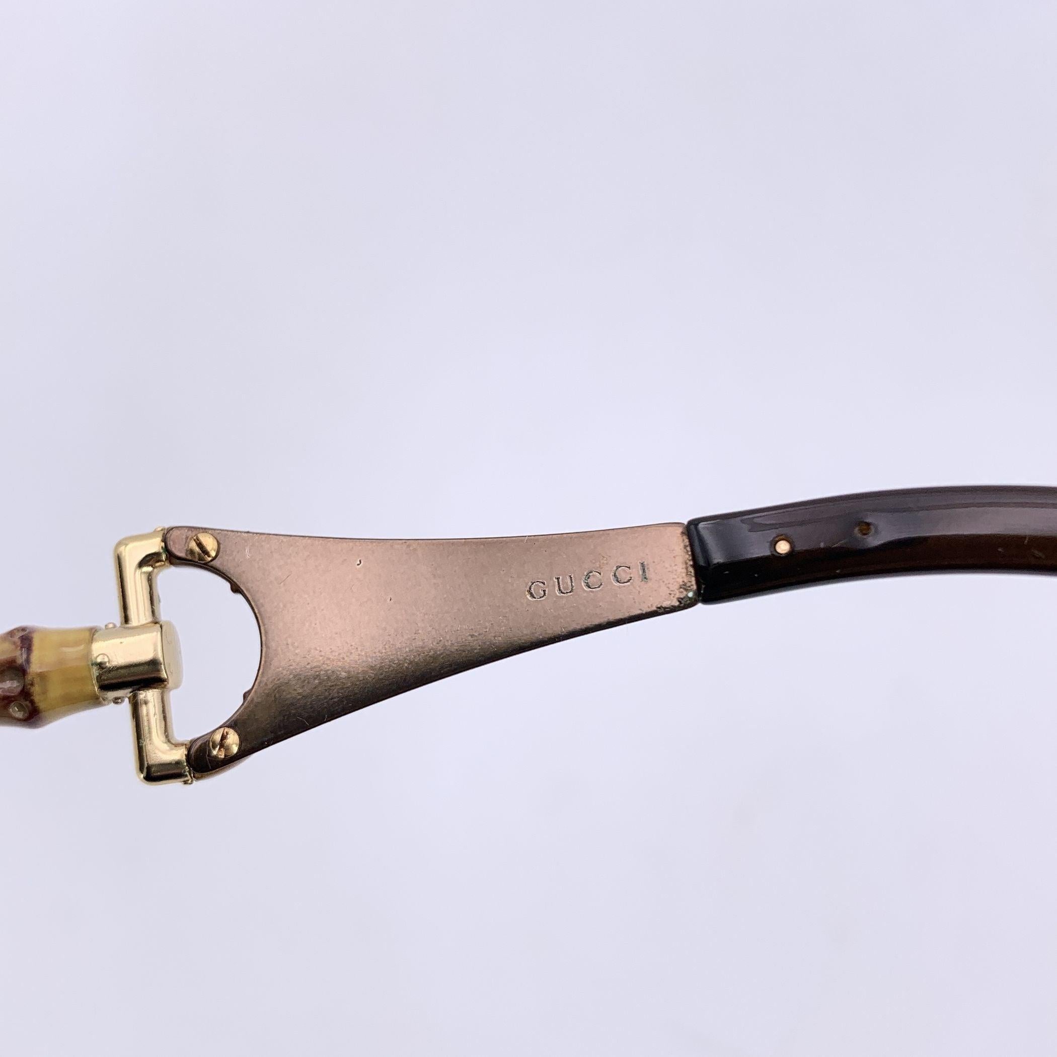 Occhiali da sole Gucci Brown Bamboo Brown Wrap GG 2796 62/15 115 mm In condizioni ottime in vendita a Rome, Rome