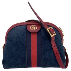 Gucci Blau Wildleder Ophidia Kuppel Crossbody Umhängetasche