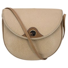 Christian Dior Vintage Beige Leder Kleine Crossbody Umhängetasche