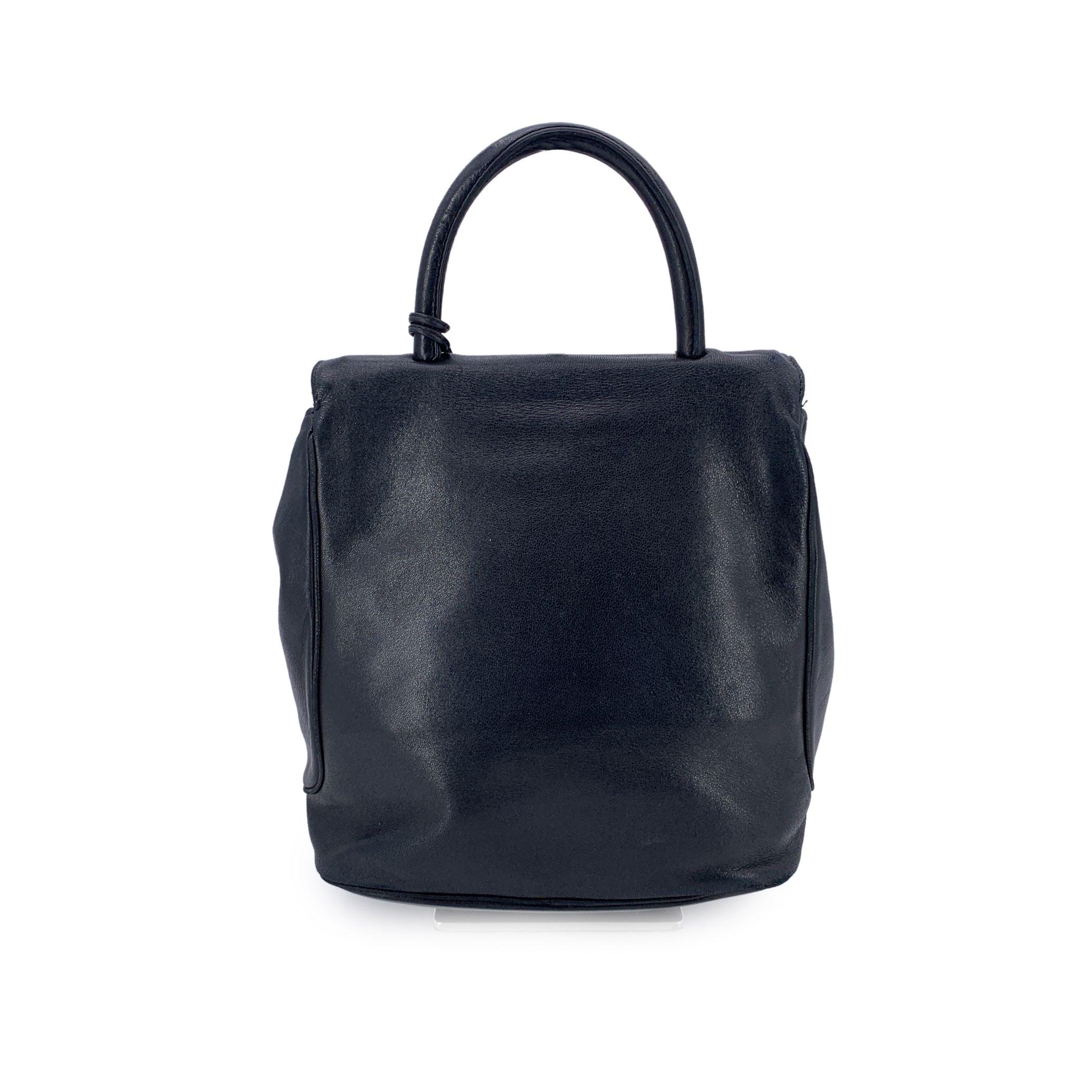 Christian Dior Vintage Schwarz Nappaleder Handtasche Satchel im Zustand „Gut“ im Angebot in Rome, Rome