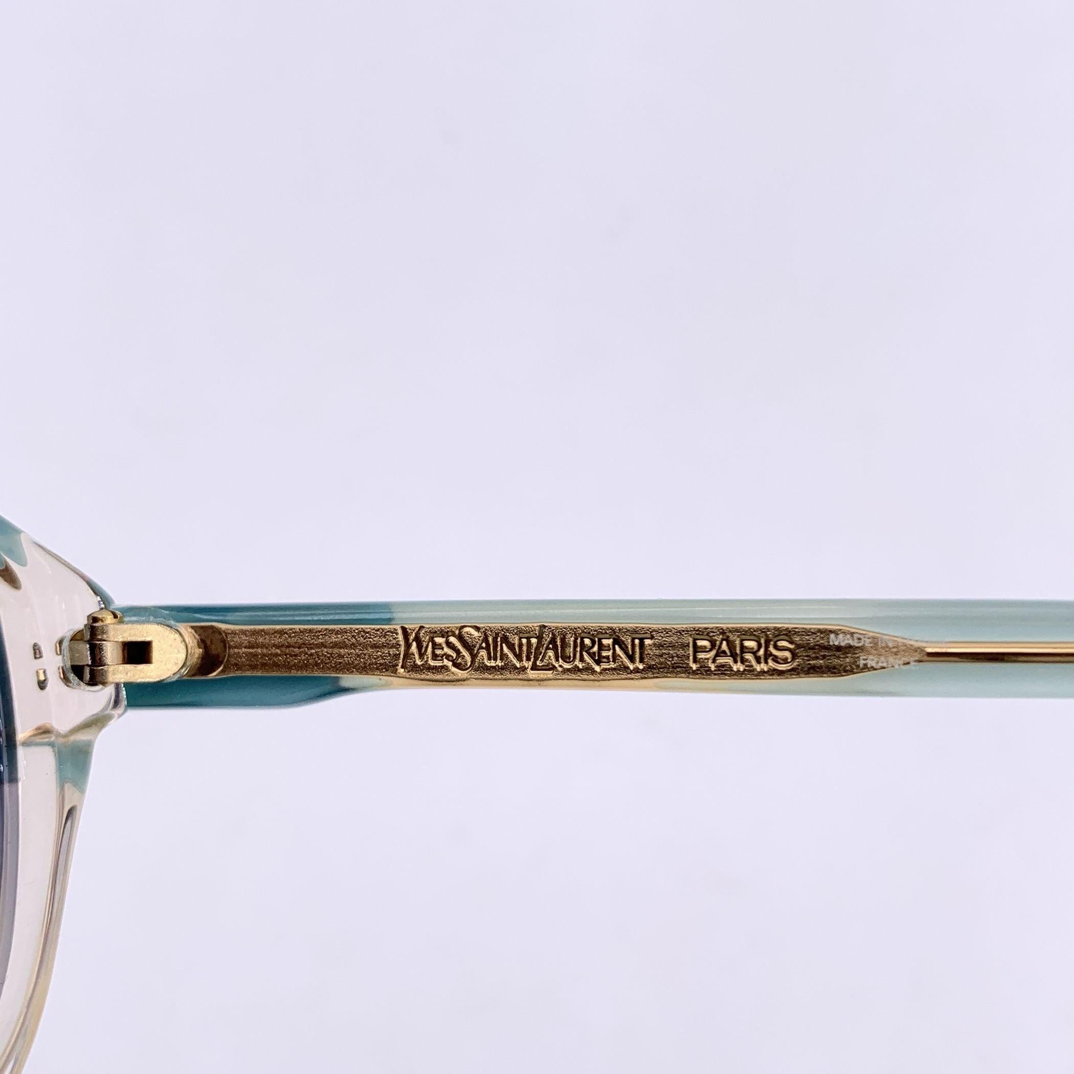 Yves Saint Laurent Gafas de sol vintage de acetato turquesa ANTEE 56/14 en Excelente estado para la venta en Rome, Rome
