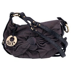 Fendi Schwarz und Braun Canvas Knot Umhängetasche Schwarz