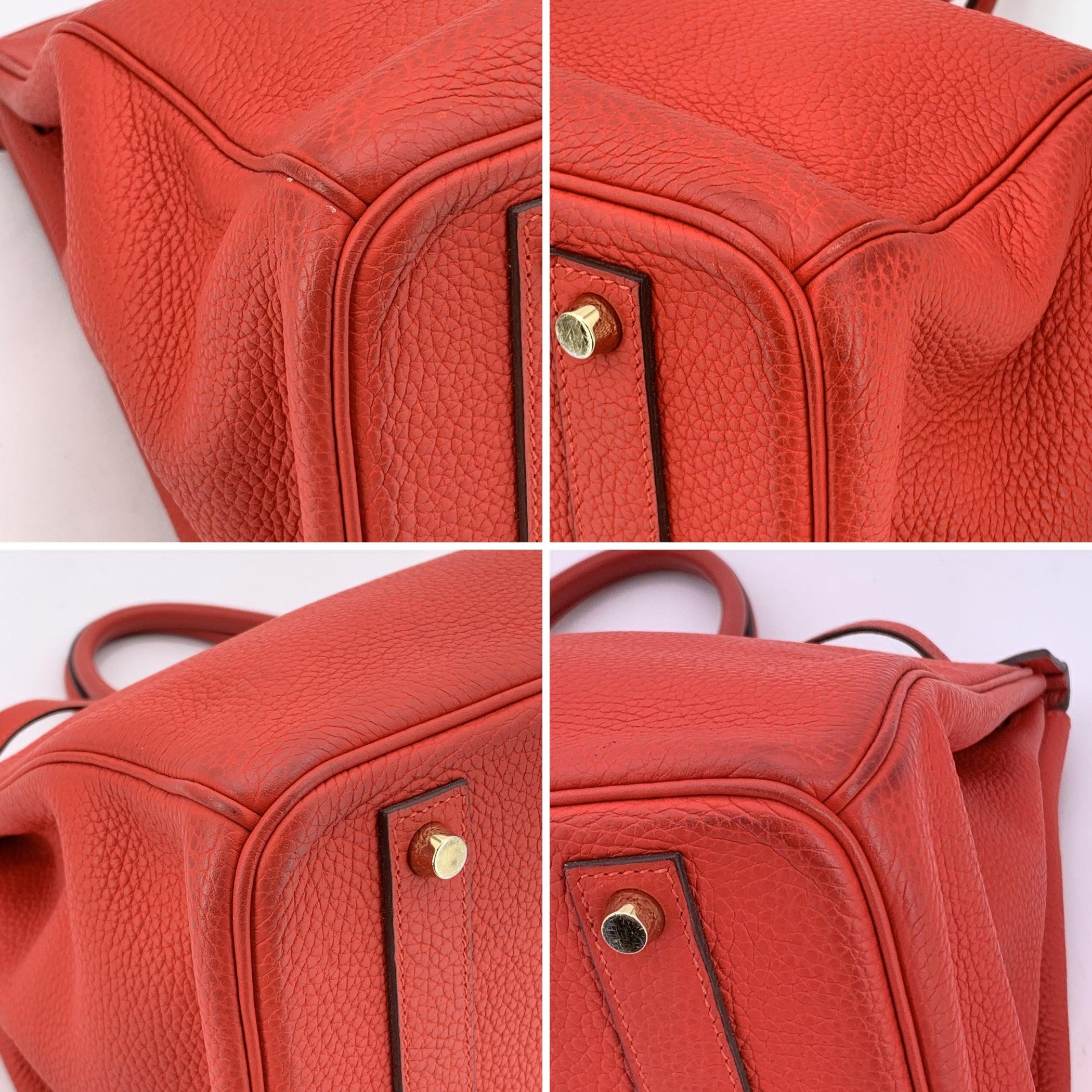 Hermes Rot Clemence Leder Birkin 40 Tasche Satchel Handtasche im Angebot 2